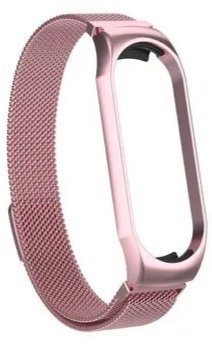 Ремешок Bakeey для часов Xiaomi Mi Band 3, нержавеющая сталь, розово красный фото