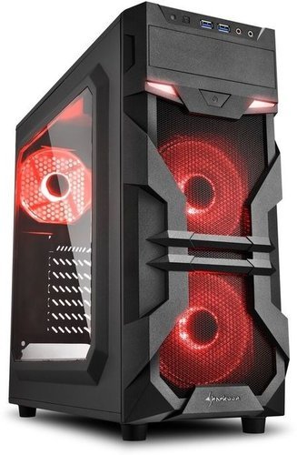 Компьютерный корпус Sharkoon VG7-W Red led, черный фото