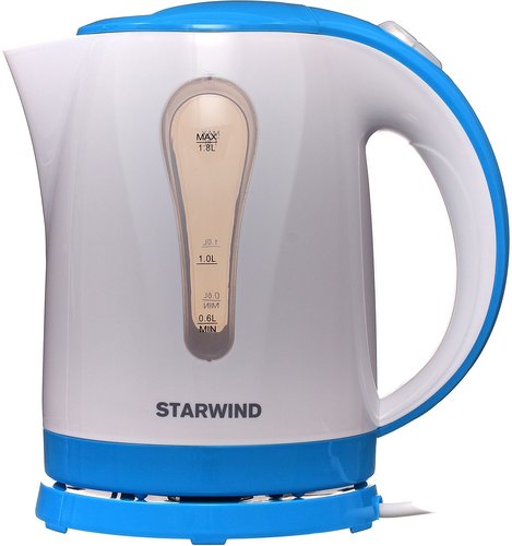 Чайник Starwind SKP1217 1.8л. 2200Вт белый/голубой (пластик) фото