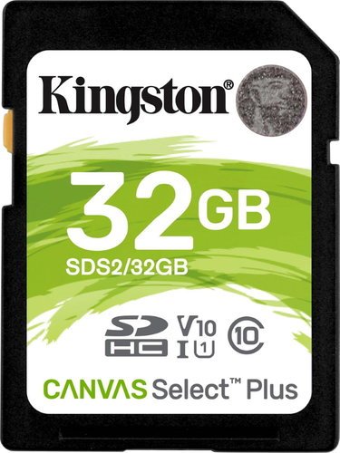 Карта памяти Kingston SDHC Canvas Select Plus Class 10 UHS-I U1 (100/10MB/s) 32GB фото