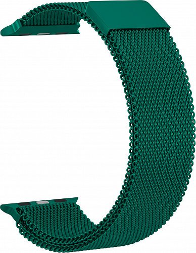 Ремешок сетчатый на магните для Apple Watch 44мм, зеленый фото
