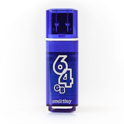 Флеш-накопитель Smartbuy Glossy series 64GB Dark Blue, синий фото
