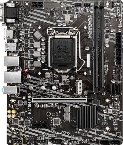 Материнская плата MSI H410M PRO-E Soc-1200 Intel H410 2xDDR4 mATX Realtek ALC897 (7.1) GbLAN+DVI+VGA+HDMI фото