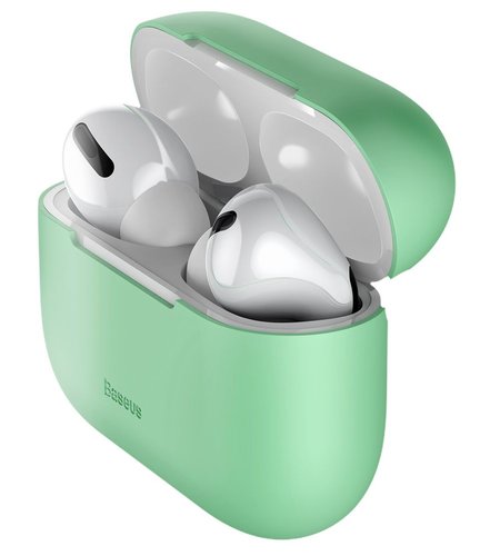 Чехол Baseus для хранения наушников Apple Airpods 3 / Airpods Pro, толщина 0.8 мм, зеленый фото