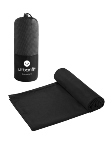 Полотенце спортивное охлаждающее Urbanfit, 50х100, микрофибра, черный фото