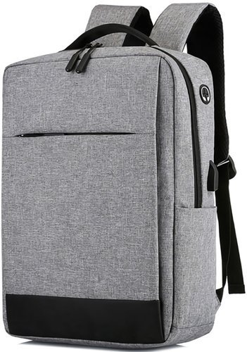 Рюкзак для ноутбука, универсальный с USB портом, серый фото