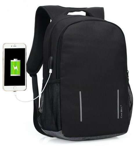 Рюкзак для ноутбука 15.6", водонепроницаемый с USB-портом, черный фото