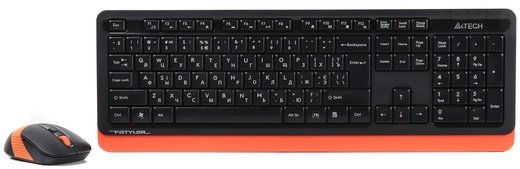 Клавиатура + мышь A4Tech Fstyler FG1010, черный/оранжевый фото