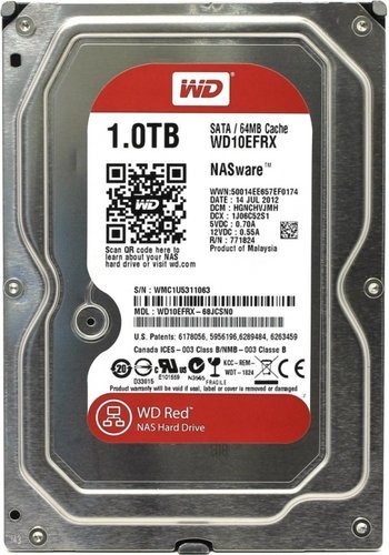 Жесткий диск HDD 3.5" WD Red Plus 1Tb (WD10EFRX) фото