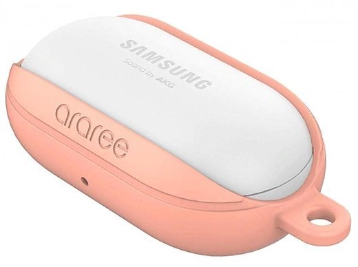 Чехол силиконовый Samsung araree Bean для Galaxy Buds+, розовый фото