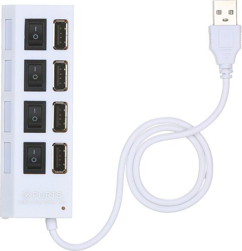 Концентратор USB 2.0 4 порта, белый фото