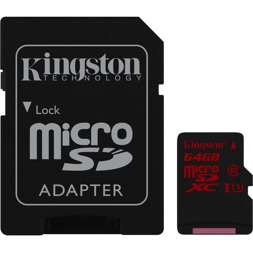 Карта памяти Kingston microSDXC 64Gb Class 10 UHS-I U3 (90/80/Mb/s) + ADP фото
