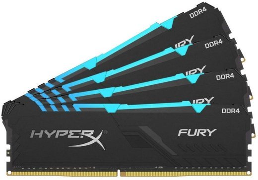 Память оперативная DDR4 64Gb (4x16Gb) Kingston HyperX Fury RGB 2666MHz CL16 (HX426C16FB3AK4/64) фото
