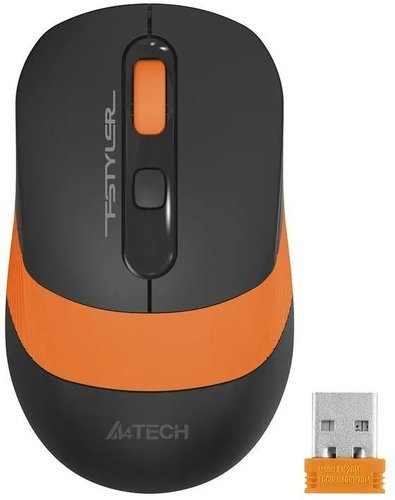 Беспроводная мышь A4Tech Fstyler FG10S, черный/оранжевый фото