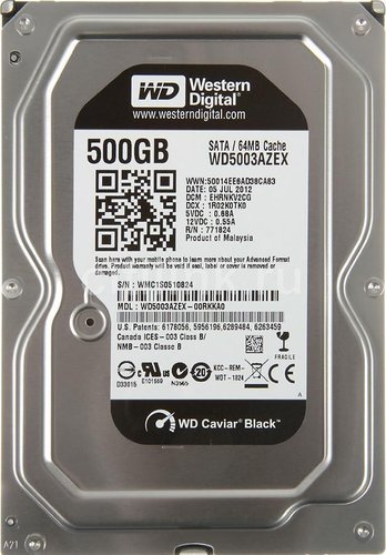 Жесткий диск HDD 3.5" WD Black 500Gb (WD5003AZEX) фото