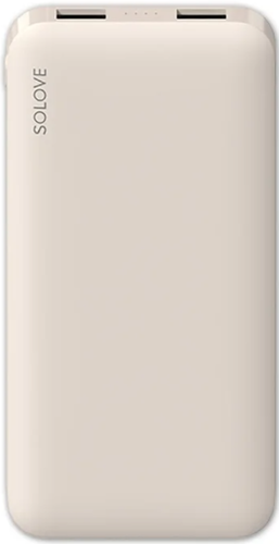 Внешний аккумулятор Xiaomi (Mi) SOLOVE 10000 mAh с 2xUSB выходом, кожаный чехол (001M Beige), бежевый фото