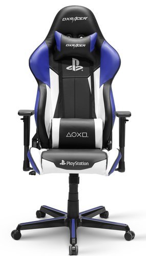 DXRacer Racing PlayStation Игровое кресло чёрно-бело-синее OH/RZ90/INW, экокожа фото