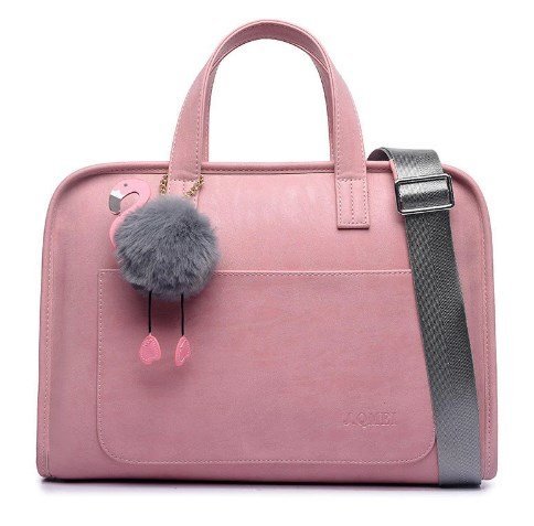 Дорожная сумка для ноутбка до 15.6", искусственная кожа, женская, розовый фото