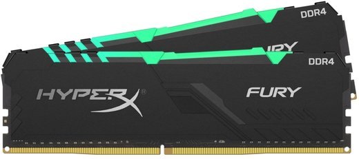 Память оперативная DDR4 32Gb (2x16Gb) Kingston HyperX Fury RGB CL16 DIMM PC21300, 2666Mhz, HX426C16FB4AK2/32 фото