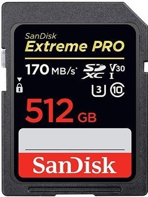 Карта памяти SanDisk SDXC Extreme Pro Class 10 UHS-I U3 (170/90MB/s) 512GB фото