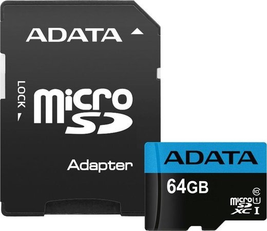 Карта памяти Adata microSDXC Premier Class 10 UHS-I U1 (85/25MB/s) 64GB + ADP фото