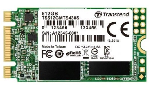 Жесткий диск SSD M.2 Transcend 512Gb (TS512GMTS430S) фото