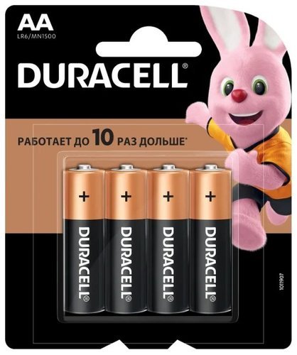 Батарейка щелочная Duracell LR6 (AA) 1.5В блистер 4шт фото