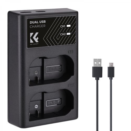 Зарядное устройство K&F Concept KF28.0006 for EN-EL15/EN-EL15a/EN-EL15b (micro USB/Type-C) фото