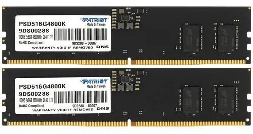Память оперативная DDR5 16Gb (2x8Gb) Patriot Signature 4800Mhz CL40 (PSD516G4800K) фото