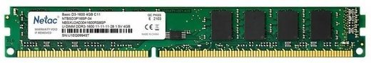 Память оперативная DDR3 4Gb Netac 1600MHz CL11 (NTBSD3P16SP-04) фото