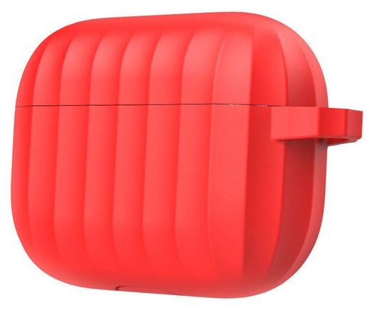 Защитный чехол Dirose для наушников Apple Airpods 3 / Airpods Pro, силиконовый, красный фото
