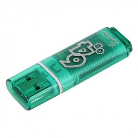 Флеш-накопитель Smartbuy Glossy series 64GB Green, зеленый фото