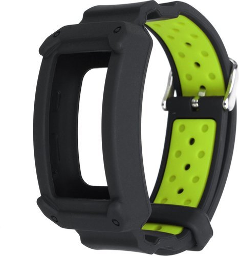 Ремешок для смарт-часов Samsung Gear Fit 2, черный/зеленый фото