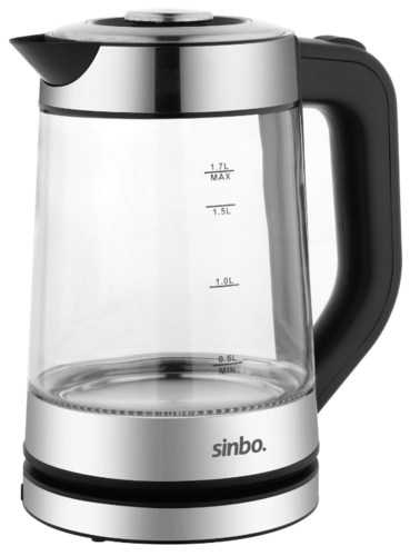 Чайник Sinbo SK 8009 1.7л. 1500Вт черный/серебристый (стекло) фото