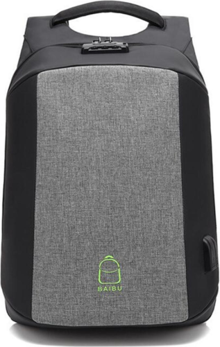 Рюкзак 15.6" для ноутбука с внешним USB-портом для зарядки, серый фото