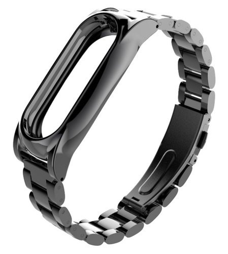 Ремешок для браслета Mijobs для Xiaomi Mi Band 2, нержавеющая сталь, черный фото