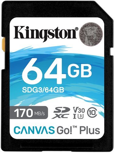Карта памяти Kingston SDXC Canvas Go Plus Class 10 UHS-I U3 (170/70MB/s) 64GB фото