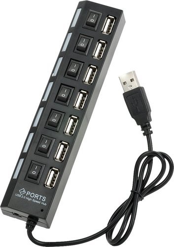 7-портовый концентратор Cwxuan USB 2.0 , черный фото