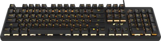 Игровая клавиатура HIPER GK-4 Crusader (Slim, USB, Xianghu Blue switches, Янтарная подсветка, Влагозащита) фото
