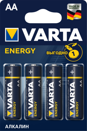 Батарейка щелочная Varta LR6 (AA) Energy 1.5В блистер 4шт (4106 213 414) фото