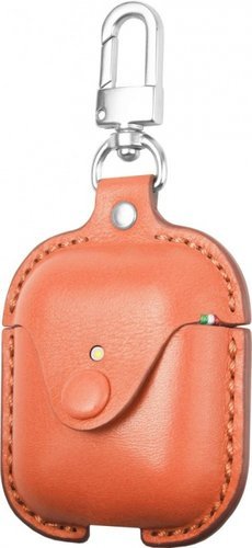 Чехол кожаный Cozistyle для наушников Apple AirPods 1/2, оранжевый фото