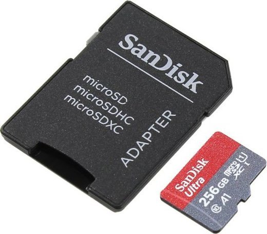 Карта памяти SanDisk microSDXC Ultra Class 10 UHS-I U1 (100/10MB/s) 256GB + ADP (SDSQUAR-256G-GN6MA) фото