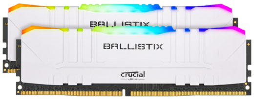 Память оперативная DDR4 16Gb (2x8Gb) Crucial Ballistix White RGB 3200MHz CL16 (BL2K8G32C16U4WL) фото