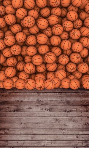 Фон виниловый 1500 x 900мм, баскетбольные мячи фото