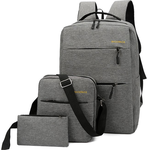 Комплект аксессуаров 3 в 1 рюкзак для ноутбука с USB-разъемом для зарядки, сумка, сумочка, серый фото