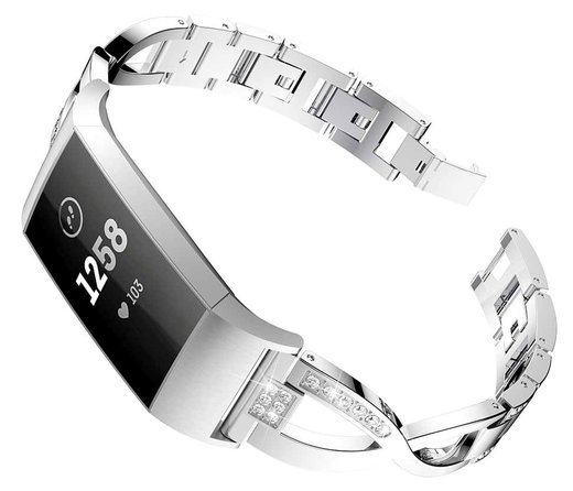 Ремешок для браслета Bakeey для Fitbit Charge 3, нержавеющая сталь, серебро фото