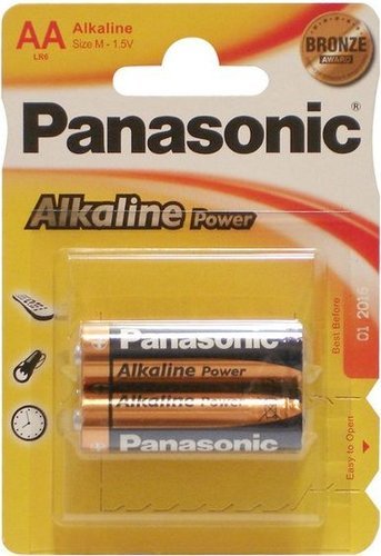 Батарейки Panasonic LR6REB/2BPR AA щелочные Alkaline power в блистере 2шт фото
