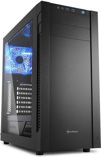 Компьютерный корпус Sharkoon S25-W Blue led, черный фото
