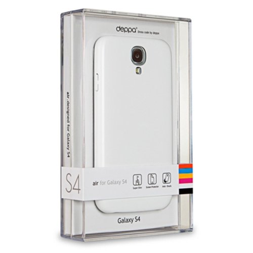 Чехол для Samsung Galaxy S4 клип-кейс белый Deppa Air Case и защитная пленка фото