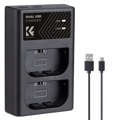 Зарядное устройство K&F Concept KF28.0007 for LPE6NH (micro USB/Type-C) фото